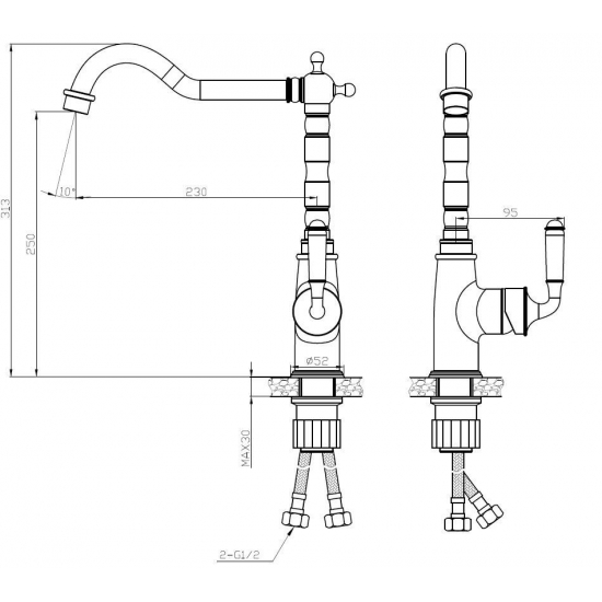 Смеситель для кухни ESKO Florence FR03C