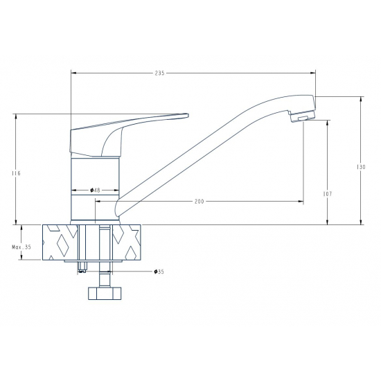 Смеситель для кухни ESKO Kansas KS05
