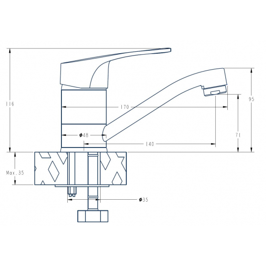 Смеситель для кухни ESKO Kansas KS15