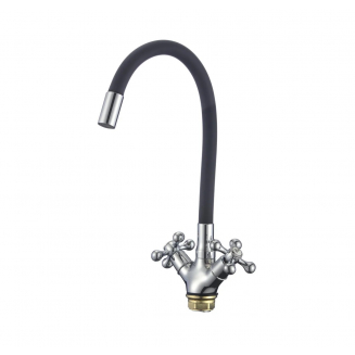 Смеситель для кухни FMARK FM4319-01 с гибким изливом черный