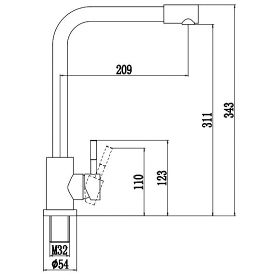 Смеситель для кухни FMARK FS26129 из нержавеющей стали