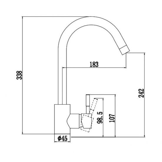 Смеситель для кухни FMARK FS8232H  из нержавеющей стали, чёрный
