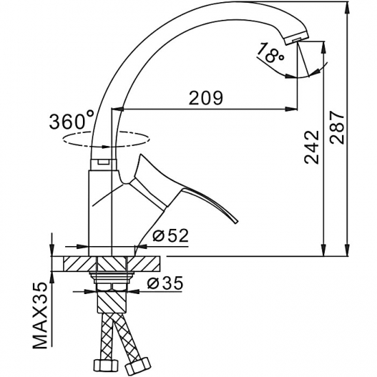 Смеситель для кухни FRAP F4101-13 красный
