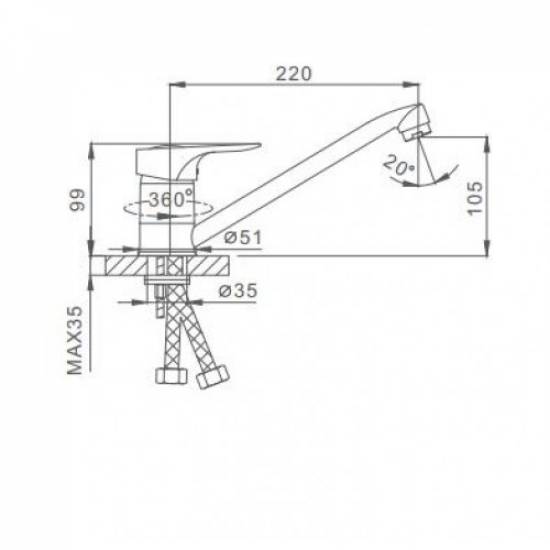 Смеситель для кухни FRAP F4228-B