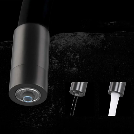 Смеситель для кухни FRAP F4396-15 с краном для питьевой воды, оружейная сталь