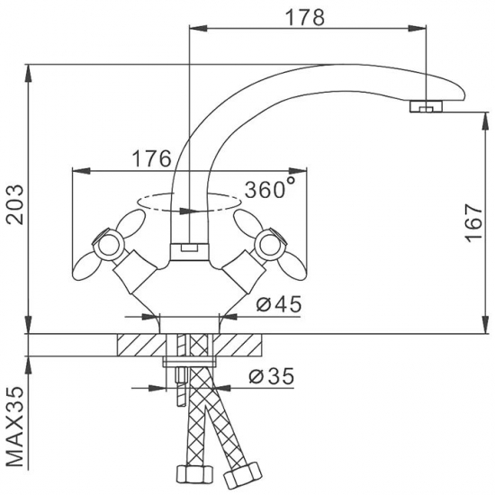 Смеситель для кухни FRAP F4427 хром
