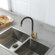 Смеситель для кухни FRUD R052 R42052-33 из нержавеющей стали, с гибким изливом, чёрный/золото