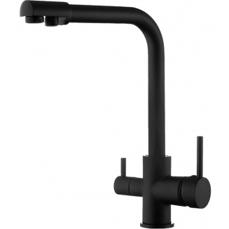 Смеситель для кухни FRUD R053 R43053-7 с краном для питьевой воды, чёрный