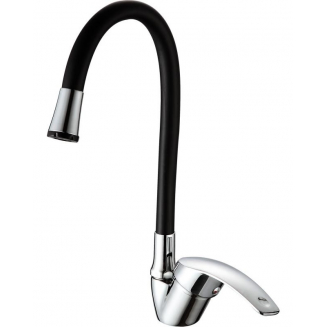 Смеситель для кухни FRUD R055 R40055-2 с гибким изливом, хром/чёрный