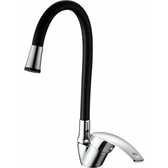 Смеситель для кухни FRUD R055 R40055-2 с гибким изливом, хром/чёрный
