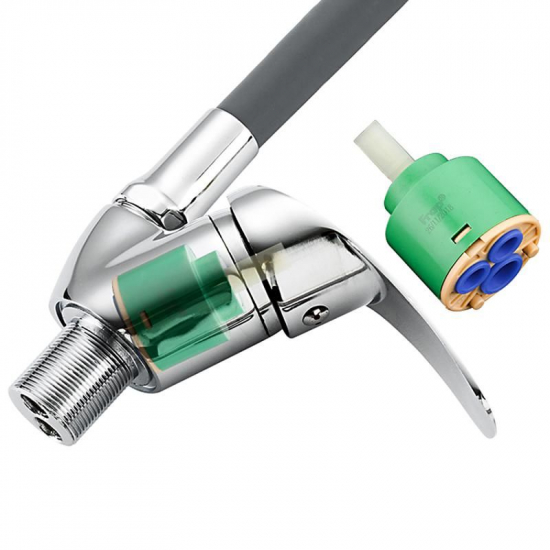 Смеситель для кухни FRUD R055 R40055-3 с гибким изливом, хром/серый