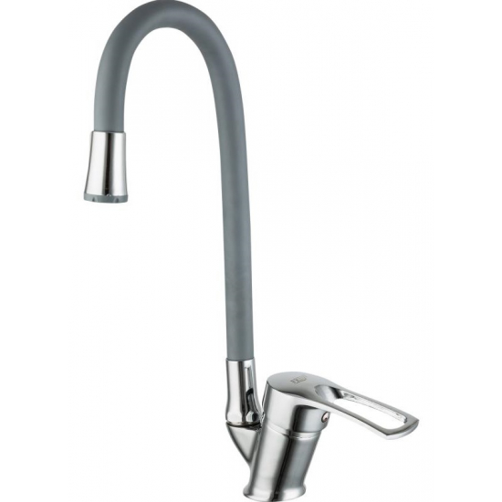 Смеситель для кухни FRUD R055 R41055-3 с гибким изливом, хром/серый