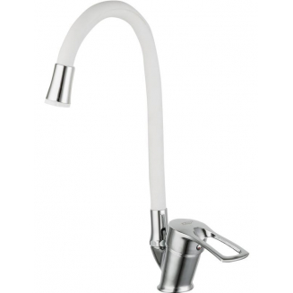 Смеситель для кухни FRUD R055 R41055-4 с гибким изливом, хром/белый