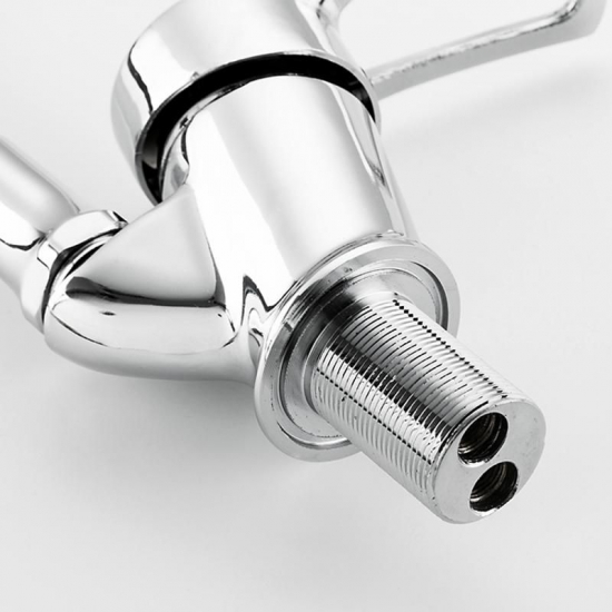 Смеситель для кухни FRUD R055 R41055-4 с гибким изливом, хром/белый