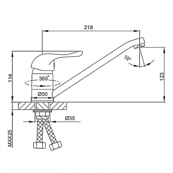 Смеситель для кухни FRUD R055 R49055-1 хром