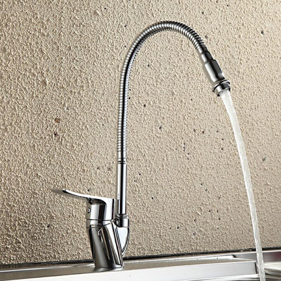 Смеситель для кухни FRUD R101 R43101 с гибким изливом, хром