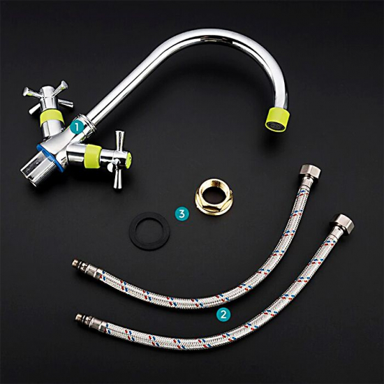 Смеситель для кухни FRUD R118 R49118-6 хром/зелёный