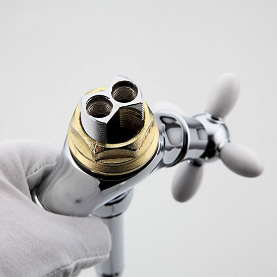 Смеситель для кухни FRUD R127 R43127-7 с гибким изливом, хром/белый