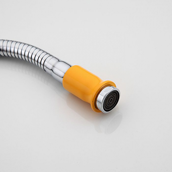 Смеситель для кухни FRUD R127 R43127-9 с гибким изливом, хром/жёлтый