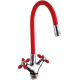 Смеситель для кухни FRUD R127 R44127-10 с гибким изливом, хром/красный