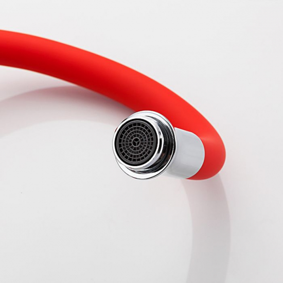 Смеситель для кухни FRUD R127 R44127-10 с гибким изливом, хром/красный