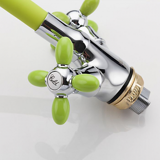 Смеситель для кухни FRUD R127 R44127-6 с гибким изливом, хром/жёлтый