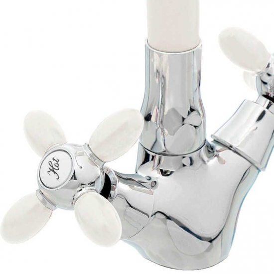 Смеситель для кухни FRUD R127 R44127-7 с гибким изливом, хром/белый