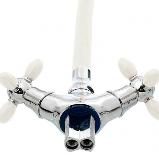 Смеситель для кухни FRUD R127 R44127-7 с гибким изливом, хром/белый