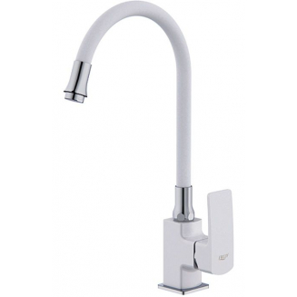 Смеситель для кухни FRUD R153 R43153 с гибким изливом, белый/хром