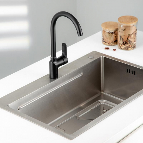 Смеситель для кухни FRUD R157 R42157-6 чёрный