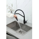 Смеситель для кухни GAPPO G4098-16 с гибким изливом, чёрный