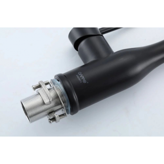 Смеситель для кухни GAPPO G4098-16 с гибким изливом, чёрный