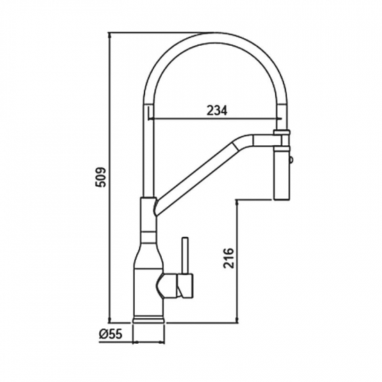 Смеситель для кухни GAPPO G4098-16 с гибким изливом, чёрный