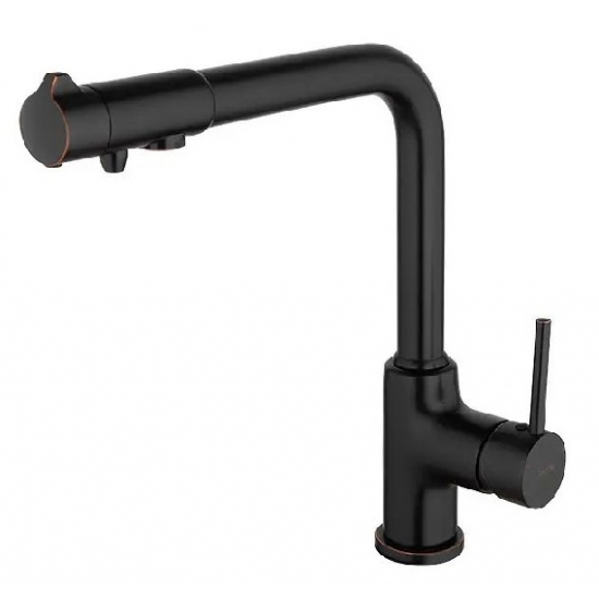 Смеситель для кухни GAPPO G4390-10 с краном для питьевой воды, чёрный