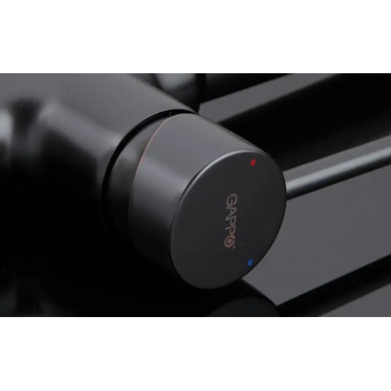 Смеситель для кухни GAPPO G4390-10 с краном для питьевой воды, чёрный