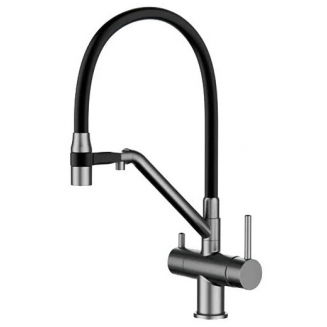 Смеситель для кухни GAPPO G4398-89 с краном для питьевой воды, оружейная сталь