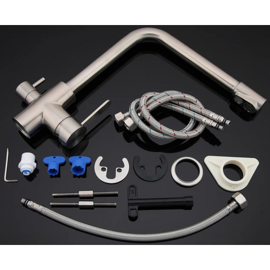 Смеситель для кухни GAPPO G4399-1 с краном для питьевой воды, сатин