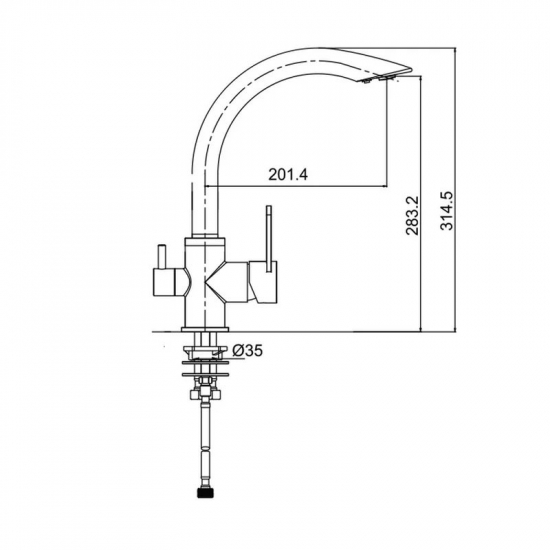 Смеситель для кухни GAPPO G4399 с краном для питьевой воды, сатин