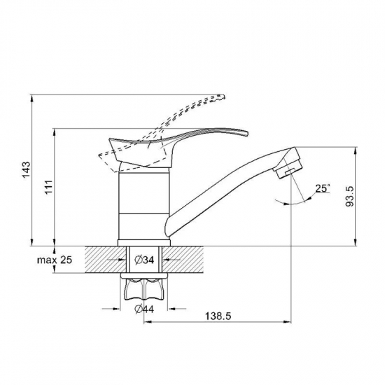 Смеситель для кухни GLAUF 4G4-B018