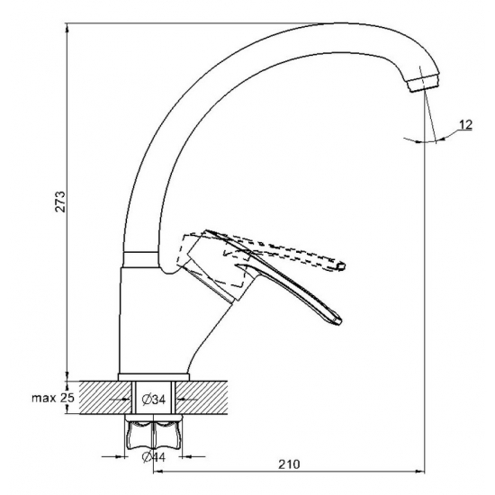 Смеситель для кухни GLAUF 9G4-A182 хром
