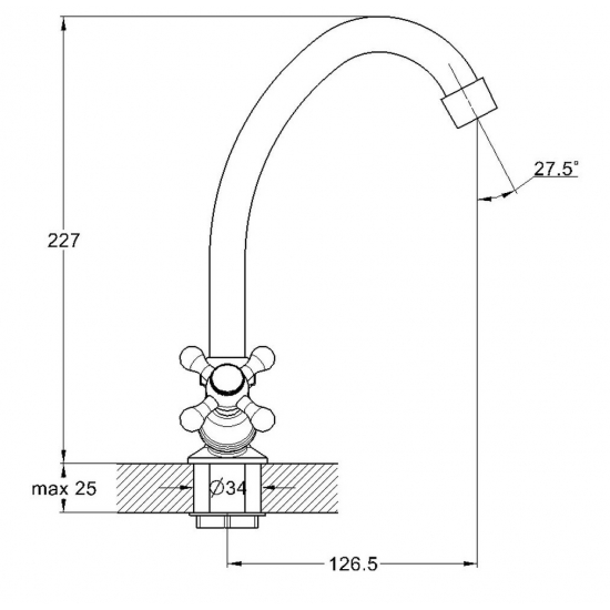 Смеситель для кухни GLAUF JML4-A605 хром