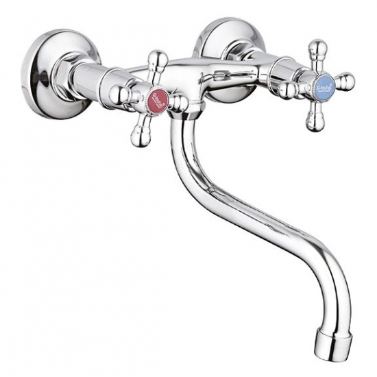 Смеситель для кухни GLAUF JMX12-A605 настенный, хром