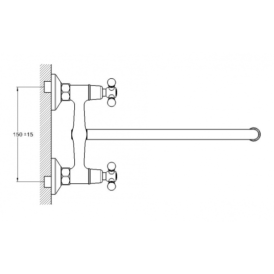 Смеситель для кухни GLAUF JMX12-A605 настенный, хром