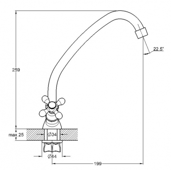 Смеситель для кухни GLAUF QFR4-A827 хром