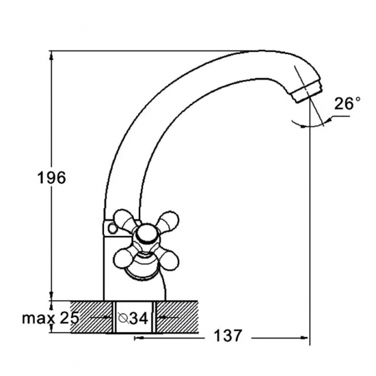 Смеситель для кухни GLAUF QMT4-C722