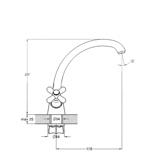 Смеситель для кухни GLAUF QSL4-B827 хром