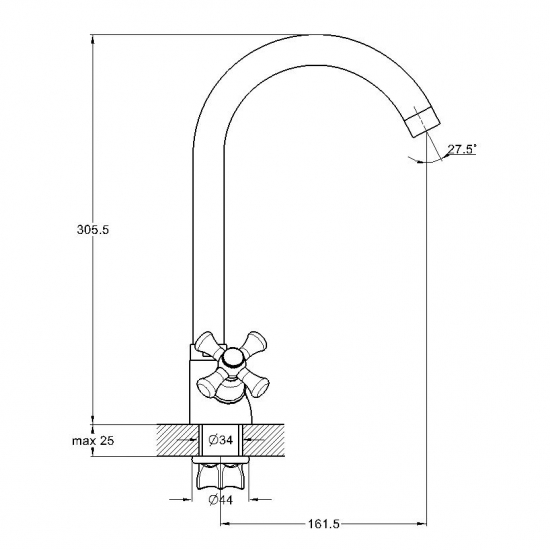 Смеситель для кухни GLAUF QTZ4-A856