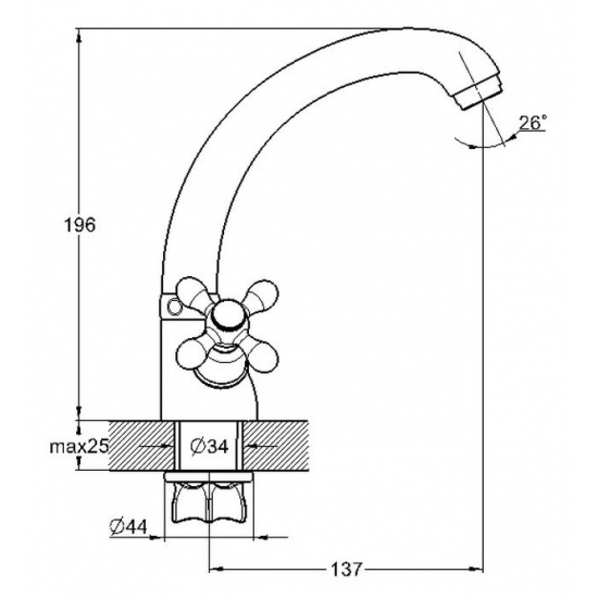 Смеситель для кухни GLAUF QTZ4-C827 хром