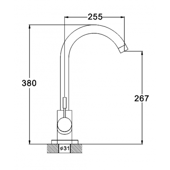 Смеситель для кухни GLAUF ZAP4-A090 из нержавеющей стали, сатин