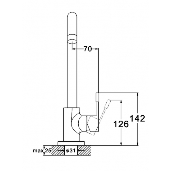 Смеситель для кухни GLAUF ZAP4-A090 из нержавеющей стали, сатин